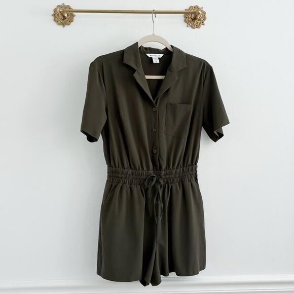 Athleta Avenue Olive Green Athletic Romper - Picture 3 of 8